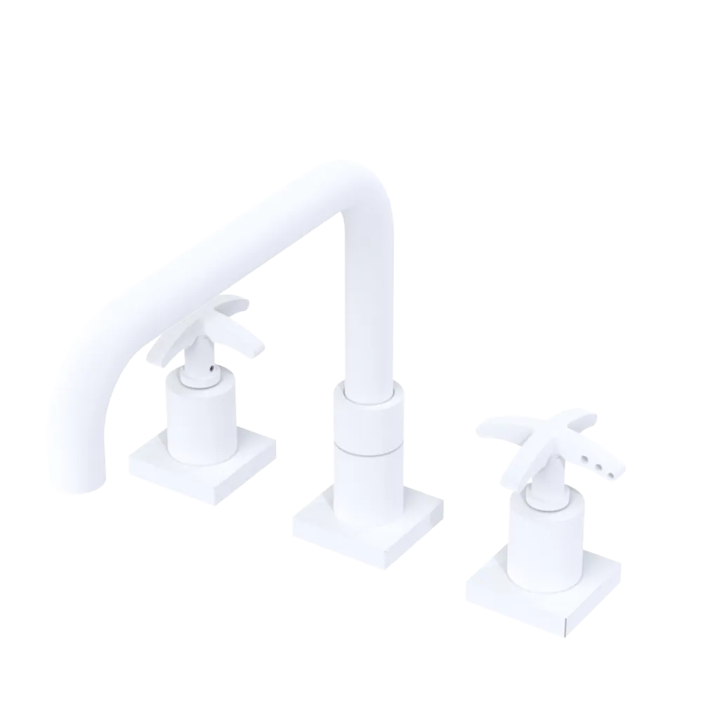 Rubinet Widespread Kitchen Set with Genesis Spout Matt White