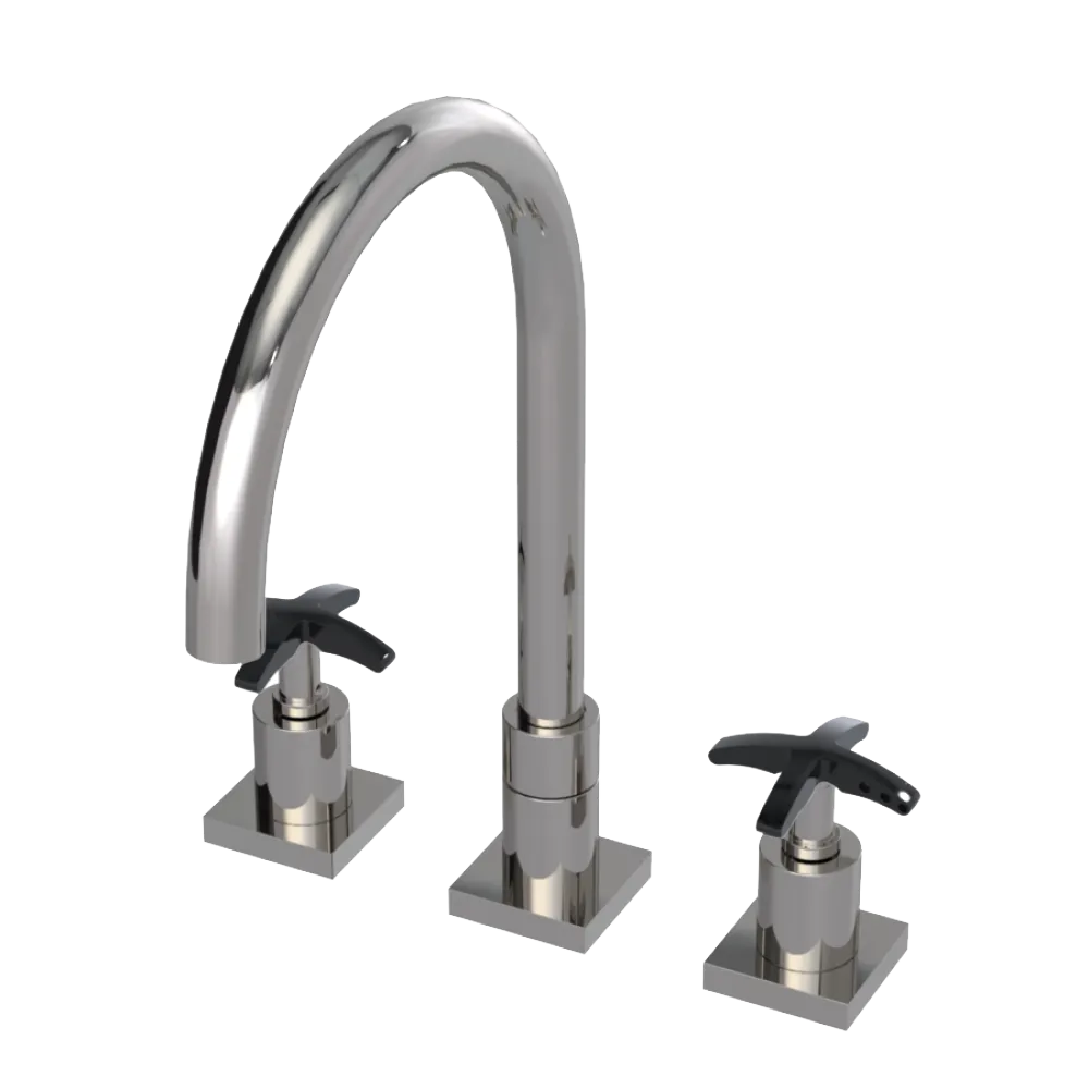 Rubinet Widespread Kitchen Set Polished Nickel
