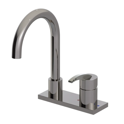 Rubinet 4" Centre Single Control Lav. Set. (less drain) Polished Nickel