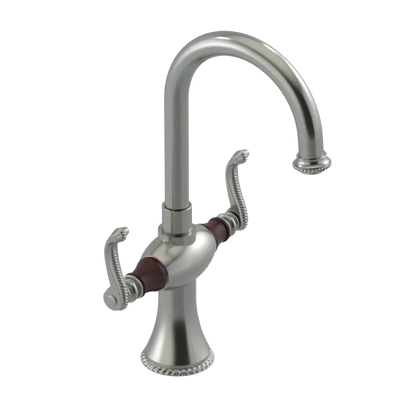 Rubinet Single Hole Dual Handle Lav. Set. (less drain) Satin Nickel