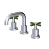 Rubinet Widespread Lav. Set. (less drain) Satin Chrome