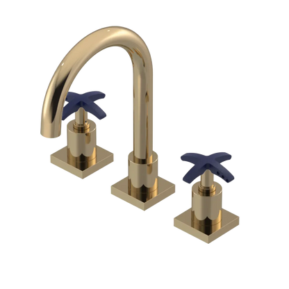 Rubinet Widespread Lav. Set. (less drain) Gold