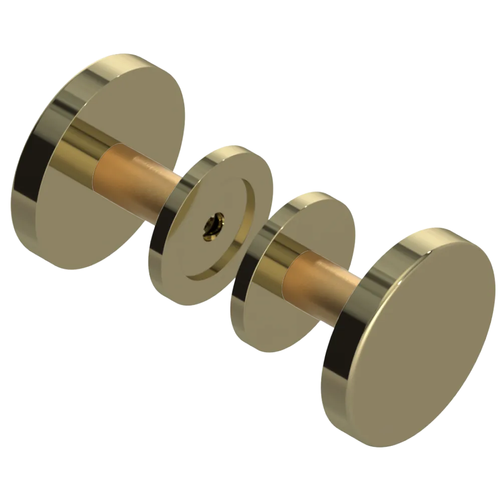 Rubinet Shower Door Knob (set) Natural Brass
