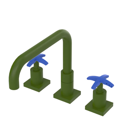 Rubinet Widespread Kitchen Set with Genesis Spout Green Envy