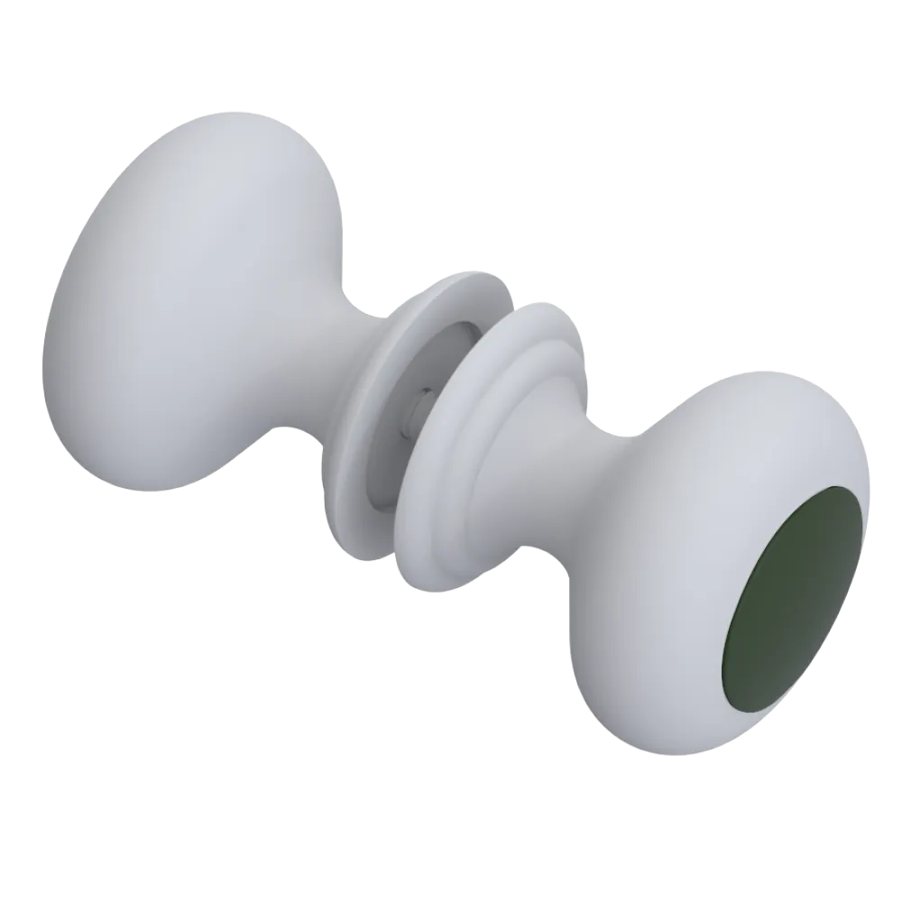 Rubinet Shower Door Knob (set) Matt White