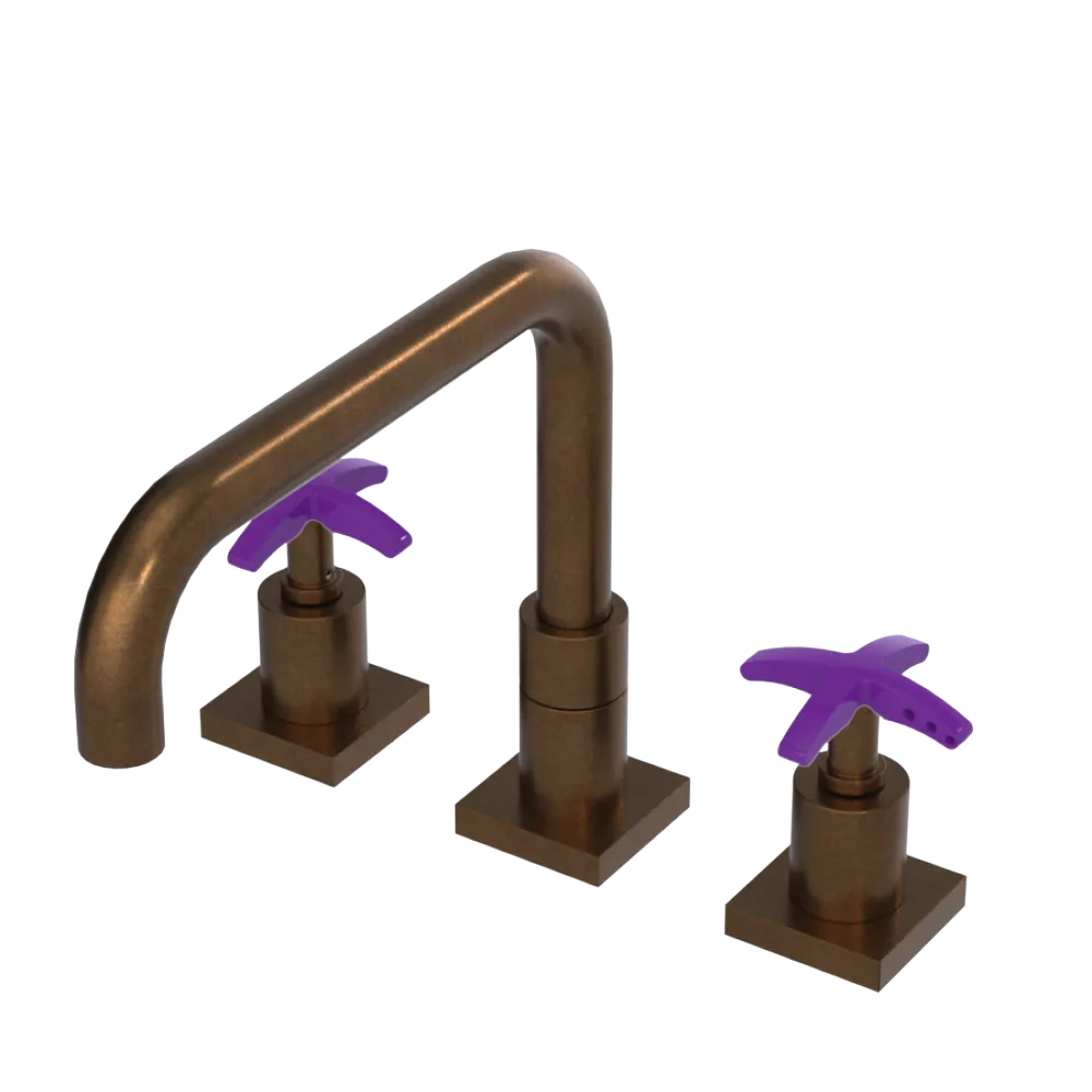 Rubinet Widespread Kitchen Set with Genesis Spout Tuscan Brass