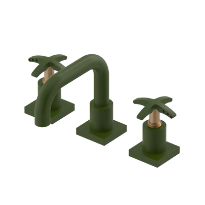 Rubinet Widespread Lav. Set. with Genesis spout (less drain) Green Envy