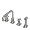 Rubinet Widespread Kitchen Set with Genesis Spout with Hand Spray Polished Nickel