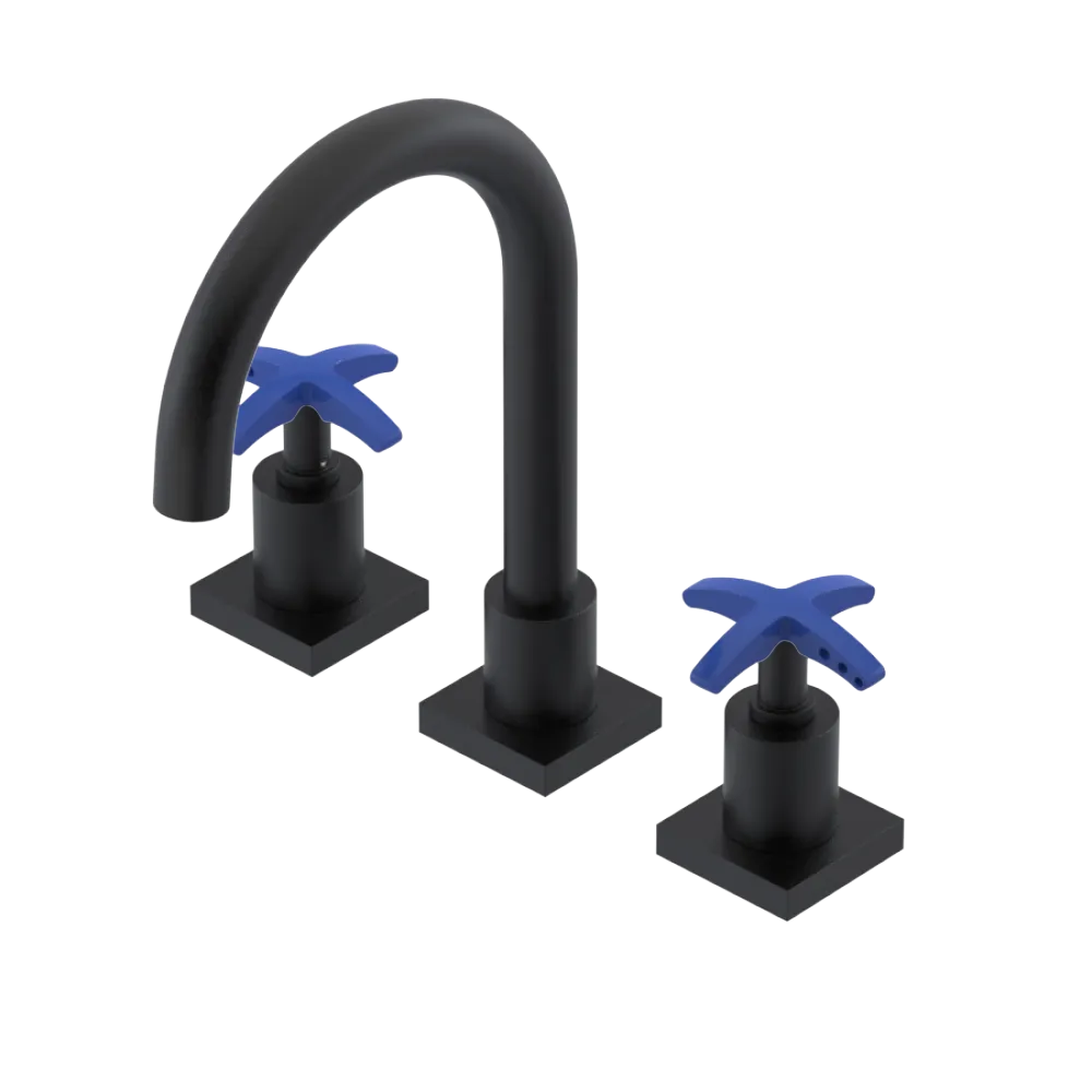 Rubinet Widespread Lav. Set. (less drain) Matt Black