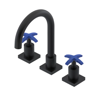 Rubinet Widespread Lav. Set. (less drain) Matt Black