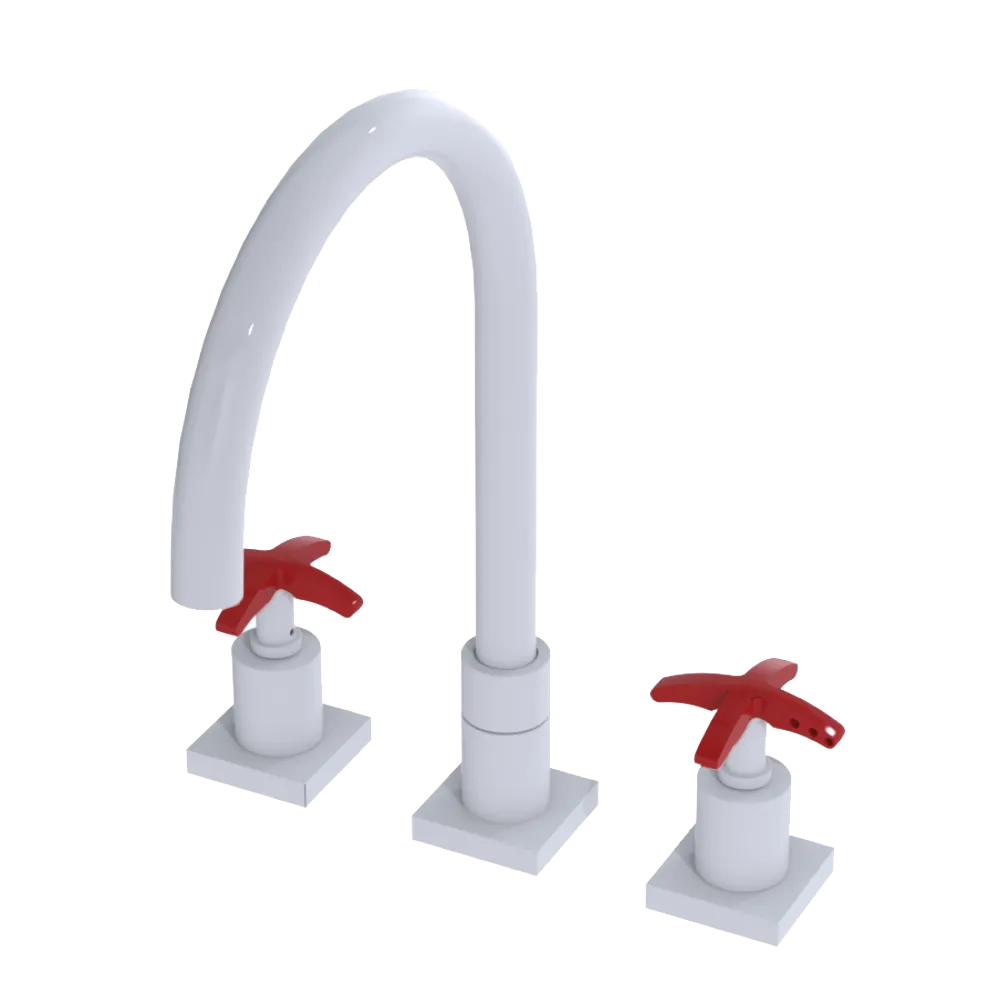 Rubinet Widespread Kitchen Set White