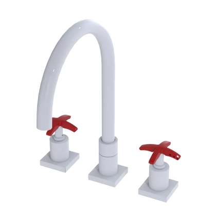 Rubinet Widespread Kitchen Set White