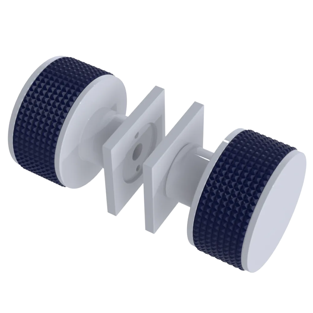 Rubinet Shower Door Knob (set) White
