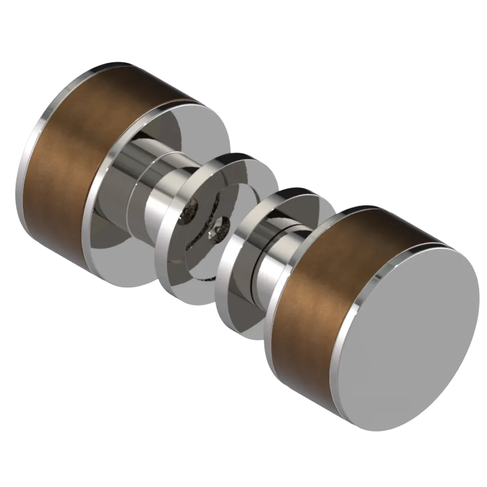 Rubinet Shower Door Knob (set) Polished Nickel