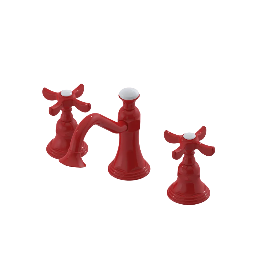 Rubinet Widespread Lav. Set. (less drain) Red