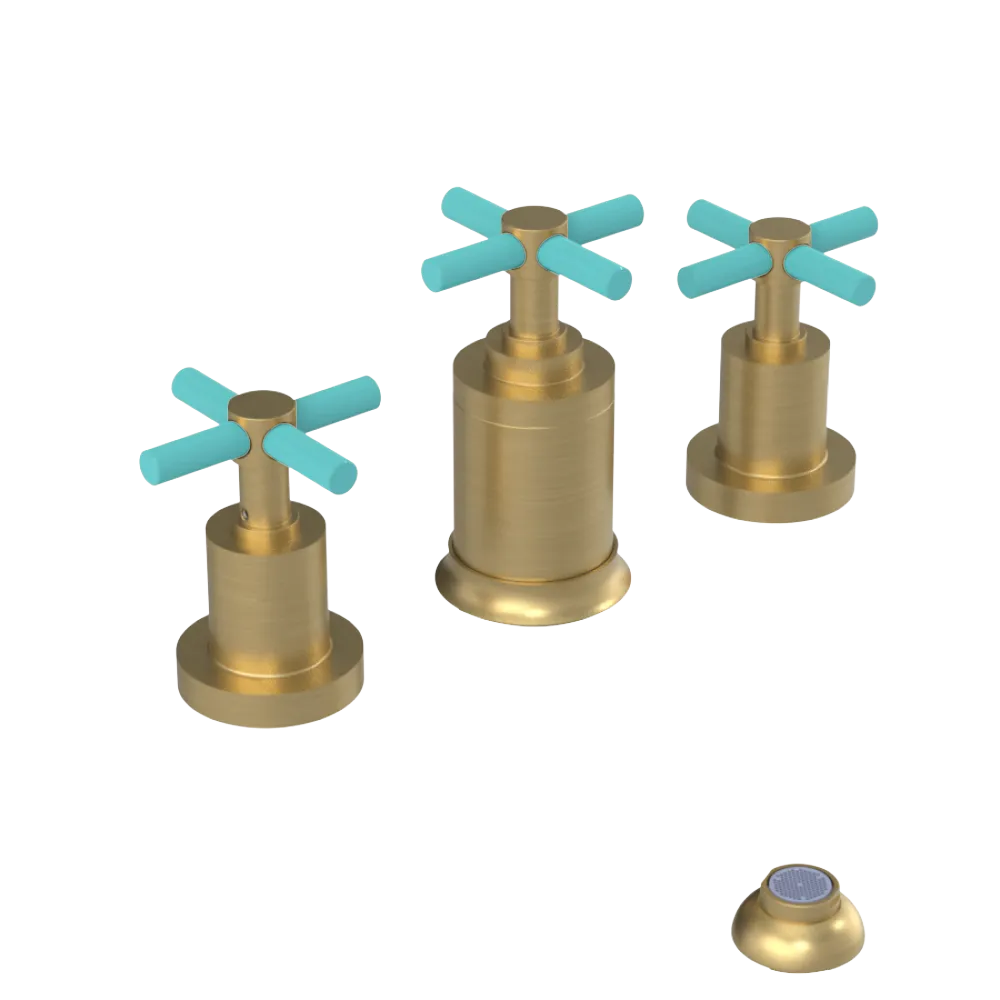 Rubinet Bidet Fitting with Spray, Diverter, and Vacuum Breaker (less drain) Satin Brass