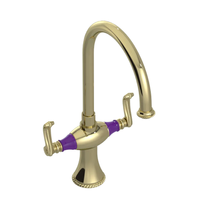 Rubinet Two Handle Single Hole Kitchen Set Gold