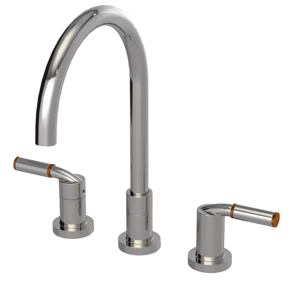 Rubinet Widespread Kitchen Set Polished Nickel