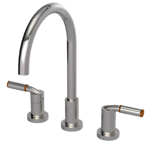 Rubinet Widespread Kitchen Set Polished Nickel