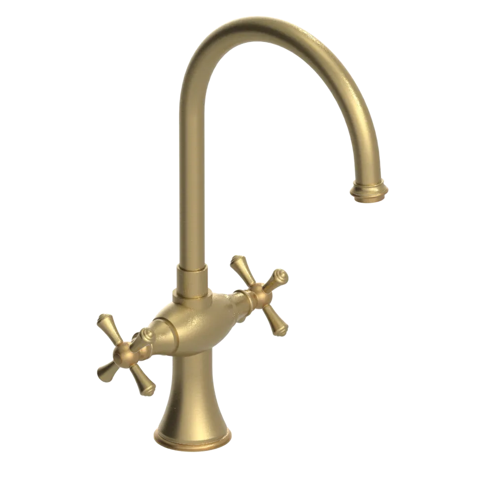 Rubinet Two Handle Single Hole Kitchen Set Satin Brass