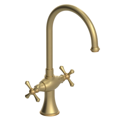 Rubinet Two Handle Single Hole Kitchen Set Satin Brass