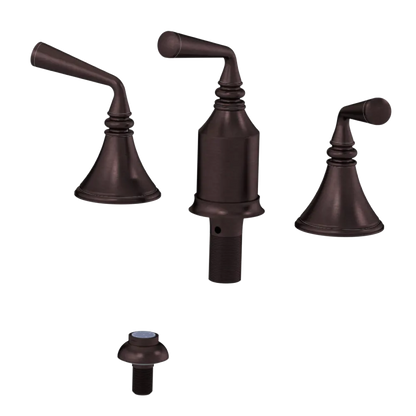 Rubinet Bidet Fitting with Spray, Diverter, and Vacum Breaker (Less Drain) Tuscan Brass