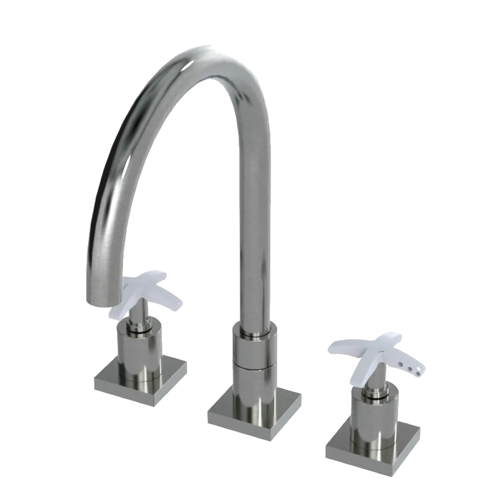 Rubinet Widespread Kitchen Set Satin Nickel