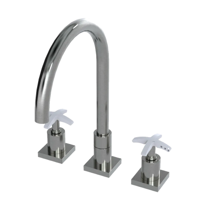 Rubinet Widespread Kitchen Set Satin Nickel