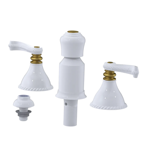 Rubinet Bidet Fitting with Spray, Diverter, and Vacum Breaker (Less Drain) White
