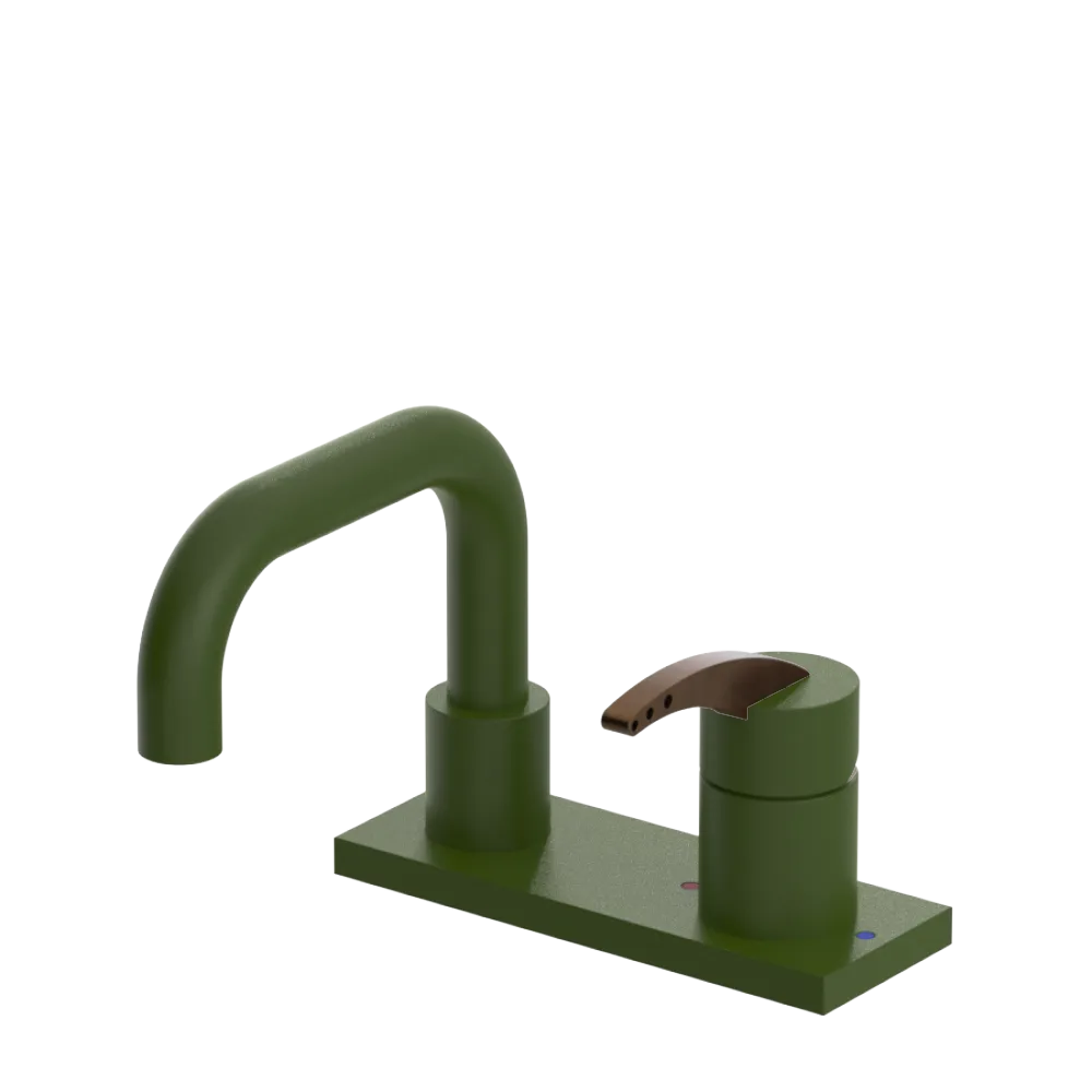 Rubinet 4" Centre Single Control Lav. Set. with Genesis spout (less drain) Green Envy