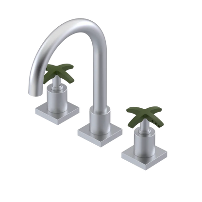 Rubinet Widespread Lav. Set. (less drain) Satin Chrome