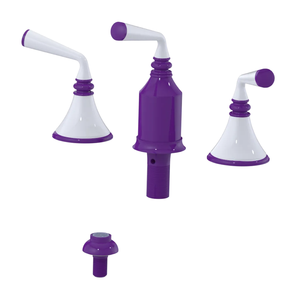 Rubinet Bidet Fitting with Spray, Diverter, and Vacum Breaker (Less Drain) Purple Haze