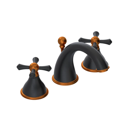 Rubinet Widespread Lav. Set. (less drain) Matt Black