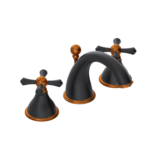 Rubinet Widespread Lav. Set. (less drain) Matt Black