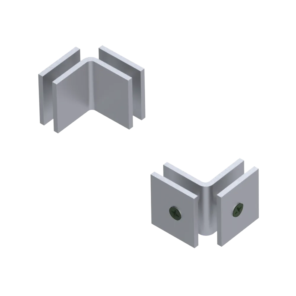 Rubinet 90 Glass to Glass Open Face Satin Chrome