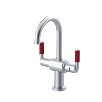 Rubinet Single Hole Dual Handle Lav. Set. (less drain) Satin Chrome