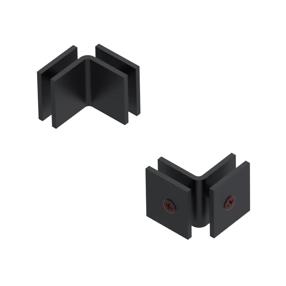 Rubinet 90 Glass to Glass Open Face Matt Black