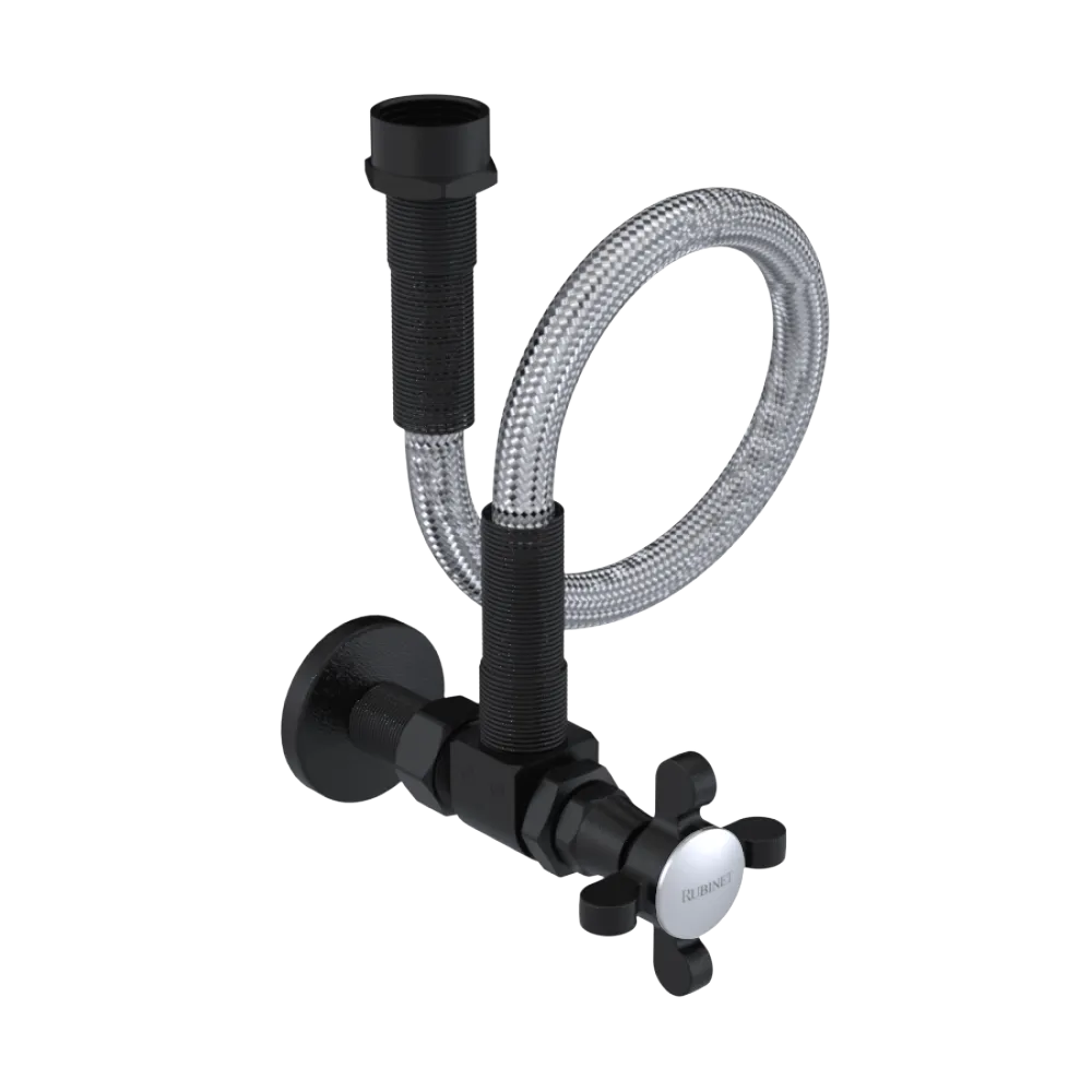 Rubinet Exposed Supply Kit (classic) Matt Black