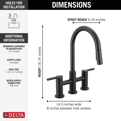 Delta Nicoli Pull-Down Bridge