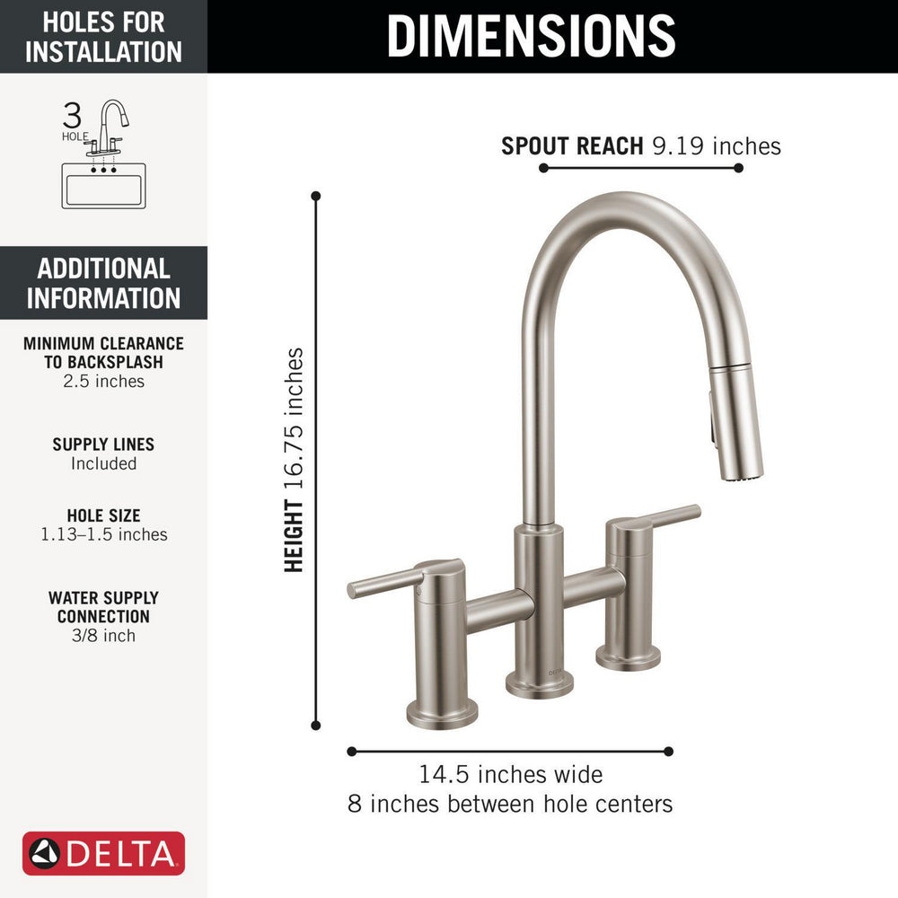 Delta Nicoli Pull-Down Bridge