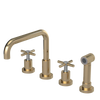 Rubinet Widespread Kitchen Set with Hand Spray Gold