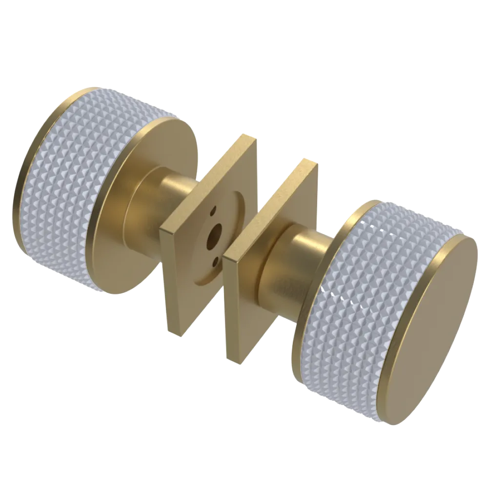 Rubinet Shower Door Knob (set) Satin Brass