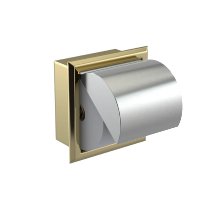 Rubinet RECESSED TOILET PAPER HOLDER Bright Brass