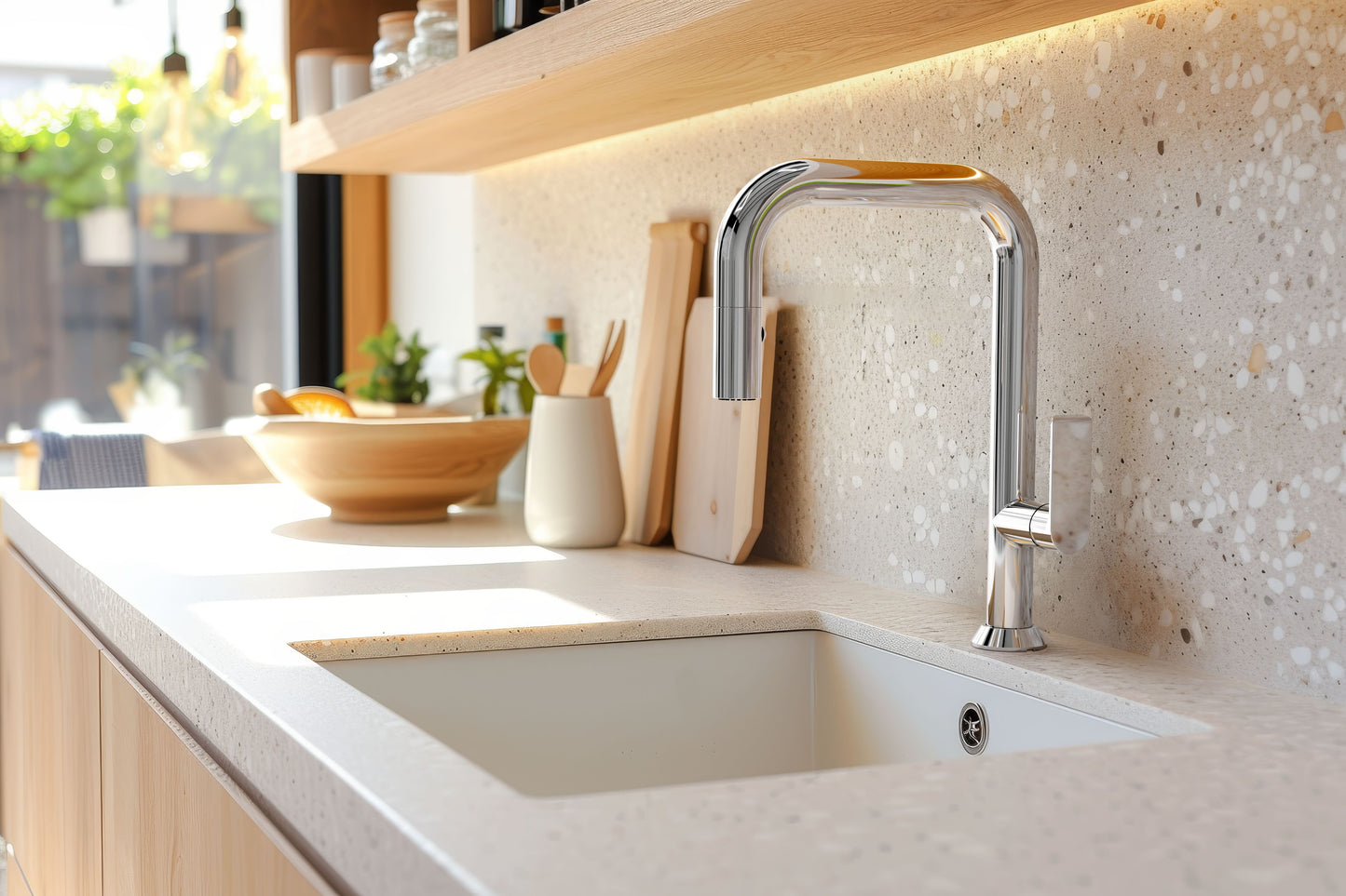 Baril Single-hole bar / prep kitchen faucet with 2-function pull-down spray