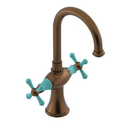 Rubinet Single Hole Dual Handle Lav. Set. (less drain) Tuscan Brass