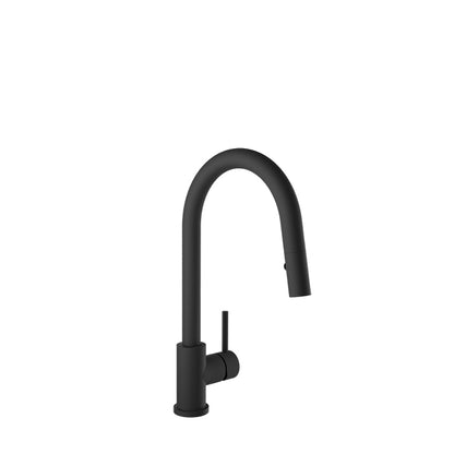 Baril Modern single-hole kitchen faucet with single lever and 2-function pull-down spray