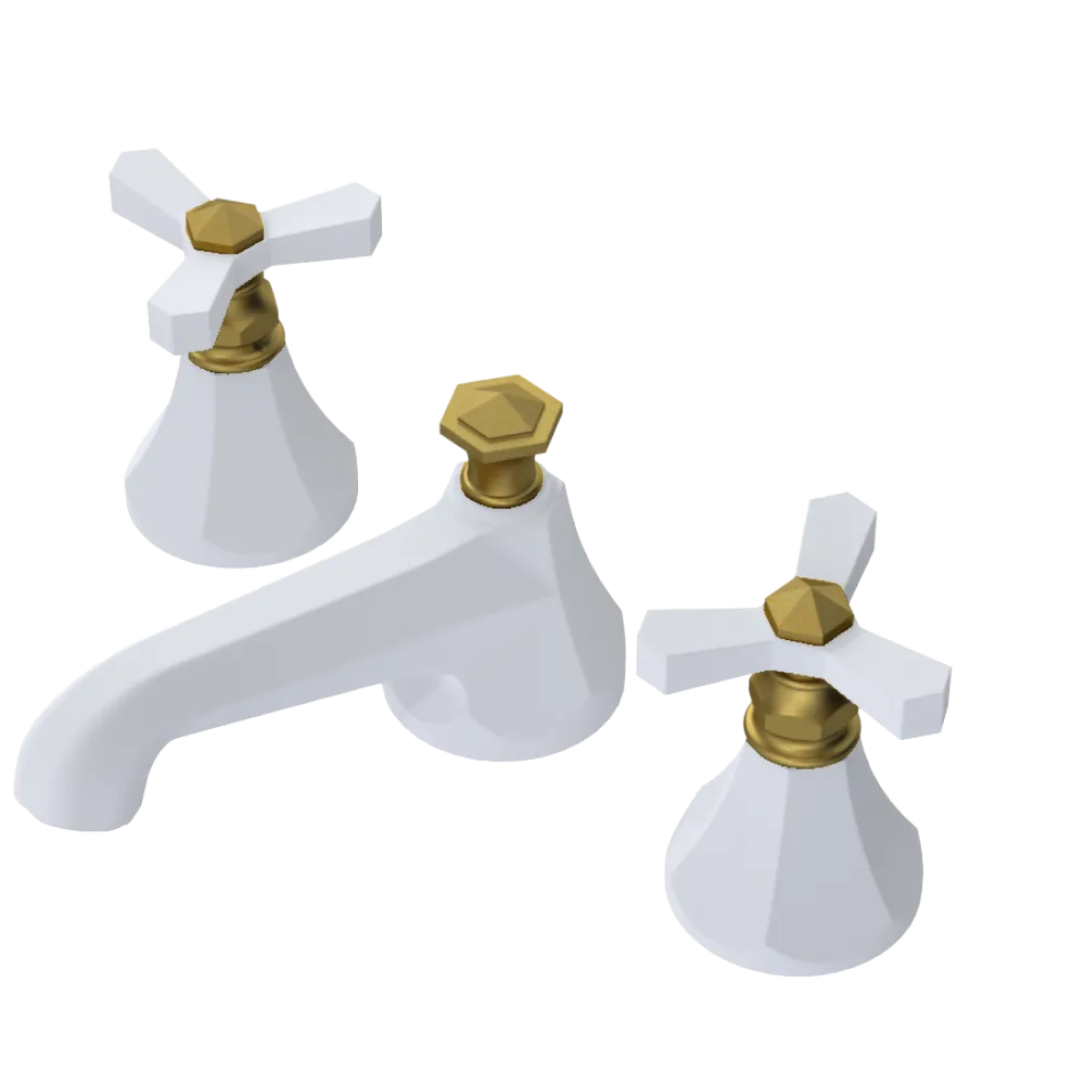 Rubinet Widespread Lav. Set. (less drain) Matt White