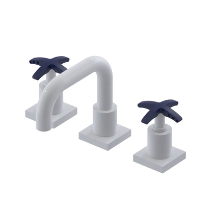 Rubinet Widespread Lav. Set. with Genesis spout (less drain) White