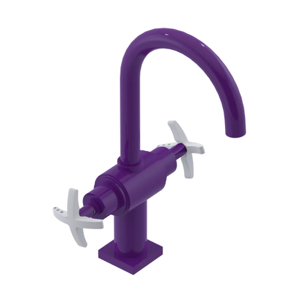 Rubinet Single Hole Dual Handle Lav. Set. (less drain) Purple Haze