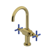 Rubinet Single Hole Dual Handle Lav. Set with LaSalle Spout (less drain) Natural Brass